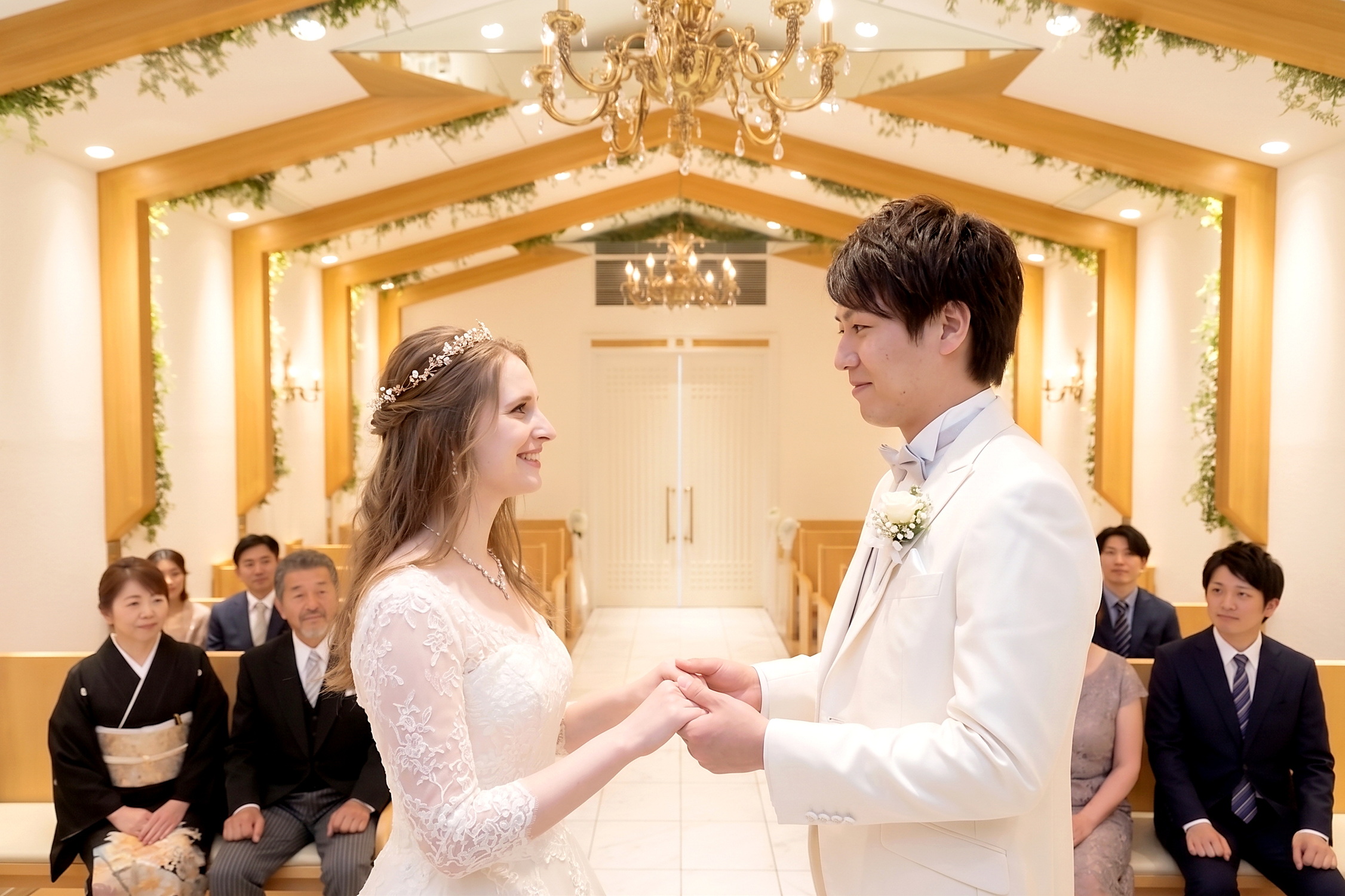 名古屋市内チャペルでの家族婚・フォトウェディング風景
