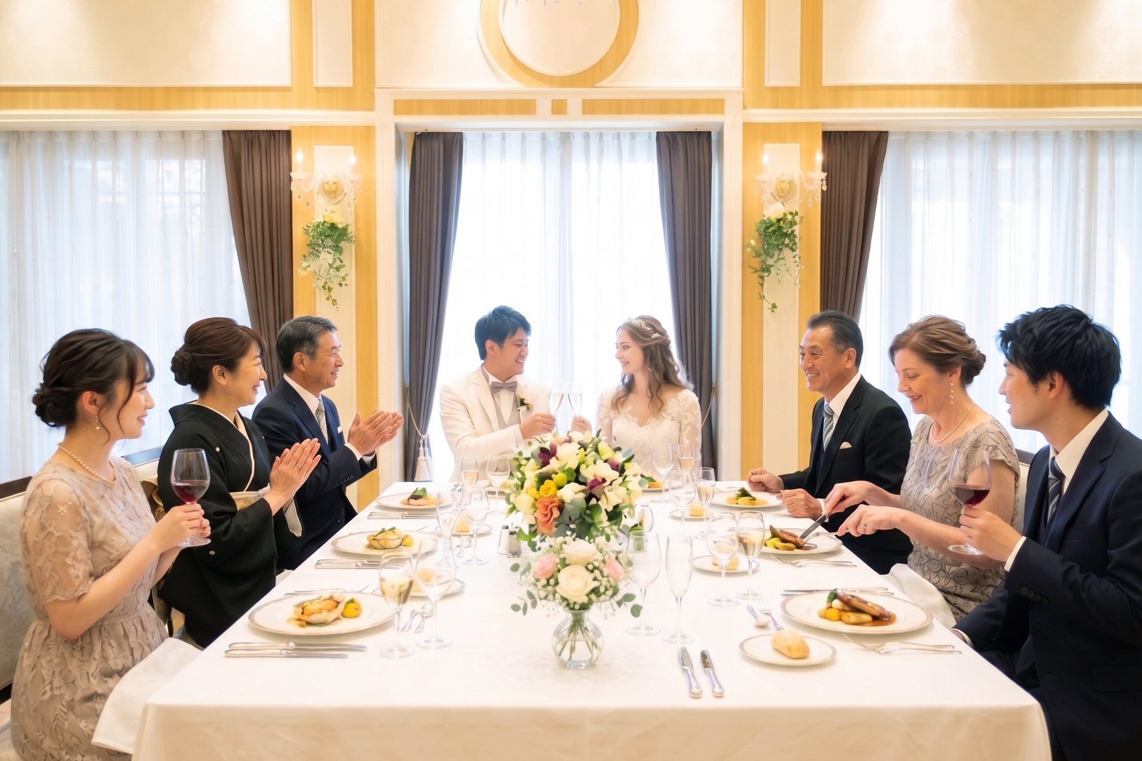 名古屋市内チャペルでの家族とのフォトウェディング｜会食・食事会