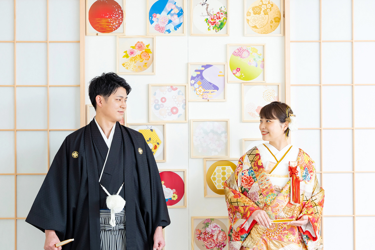 名古屋で人気の和装スタジオ撮影｜おふたりの自然な表情