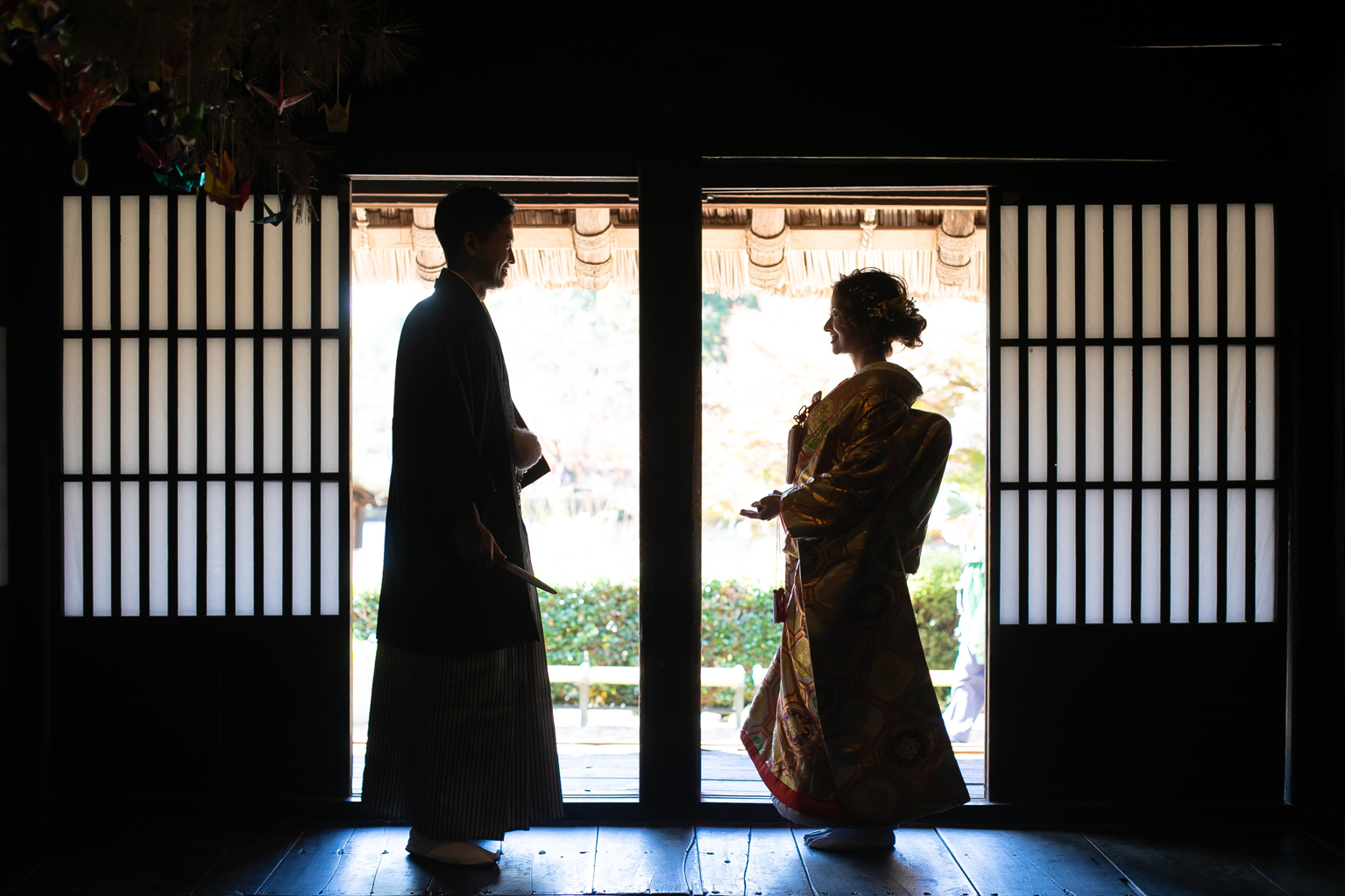 和装前撮り 名古屋 シルエットが美しい和室での撮影
