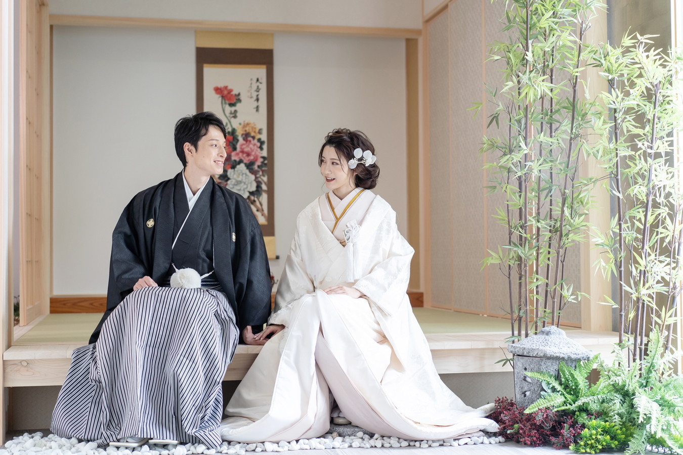 名古屋フォトスタジオでの前撮り・フォトウェディングは白無垢で笑顔