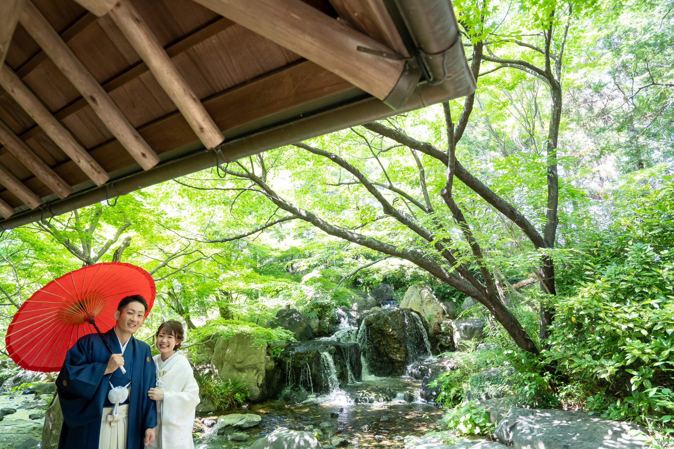 名古屋のフォトスタジオで和装前撮りロケーションフォトは白鳥庭園にて｜サンライズデジタル