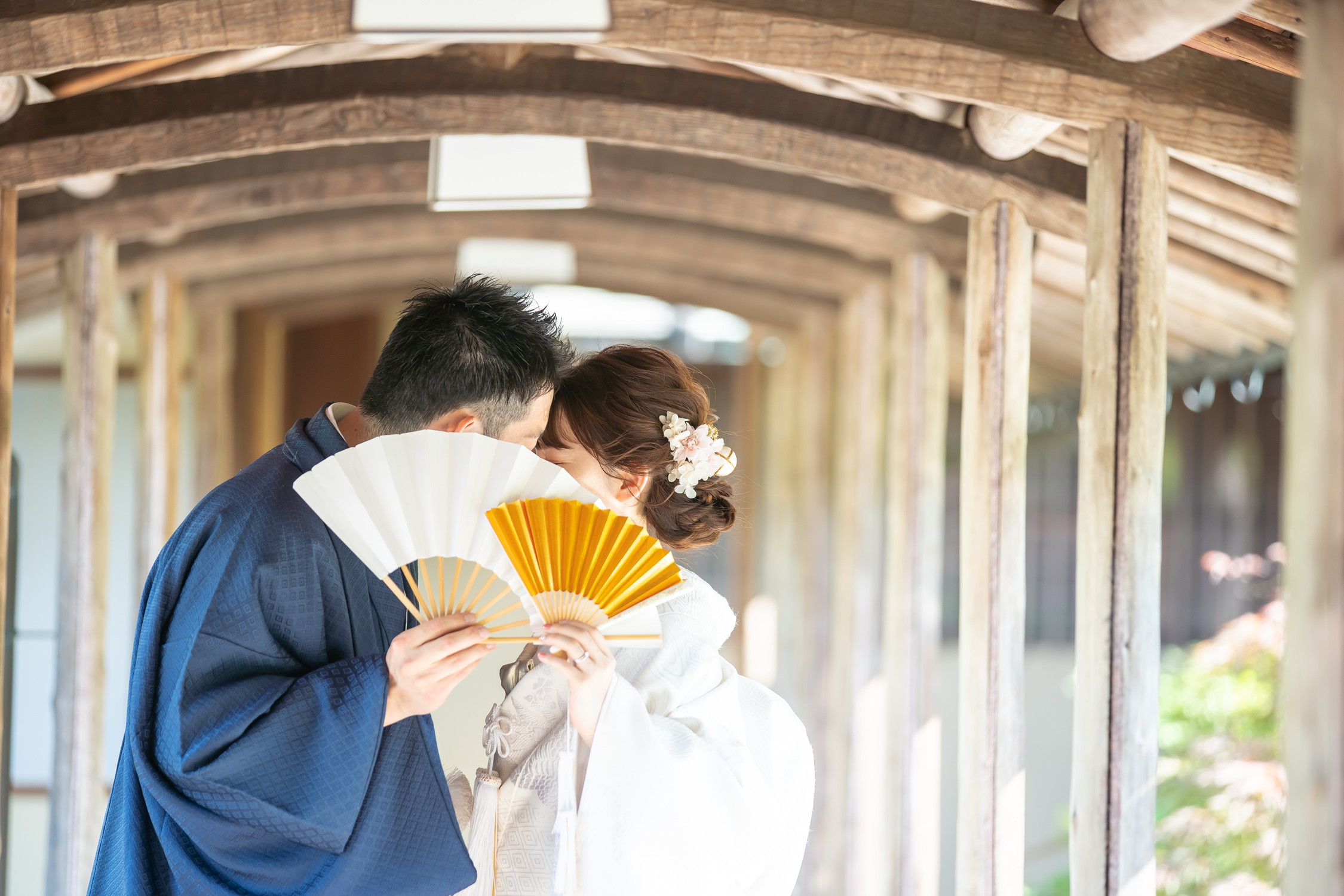 名古屋のフォトスタジオで和装前撮りロケーションフォトは白鳥庭園にて｜サンライズデジタル