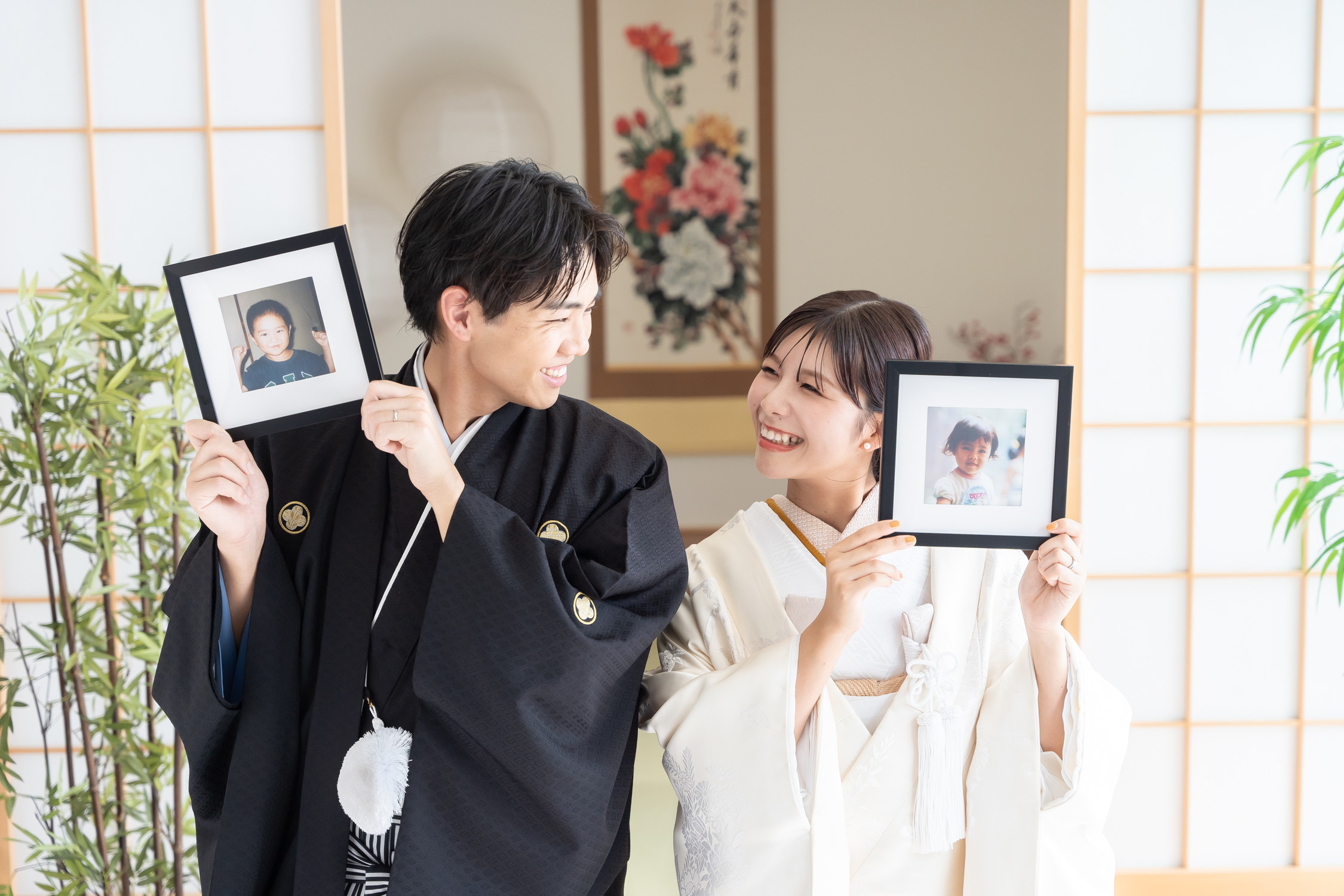 和装スタジオ前撮り 名古屋サンライズデジタル フォトスタジオ 白無垢 小さい頃の写真